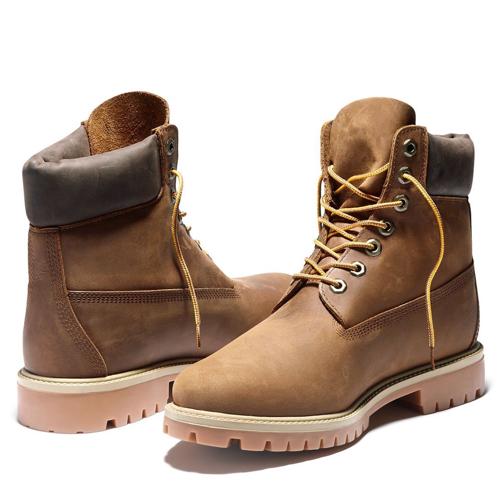 Bocanci 6-Inch Timberland Barbati Maro - Heritage Ek+ Waterproof - Romania - NBGQFM965